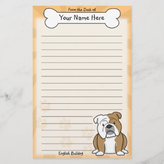 Kawaii englisches Bulldoggen-Briefpapier Briefpapier