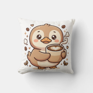 Kawaii-Enten-Latte-Herz-Wurfkissen Kissen