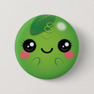 Kawaii Erbse Button