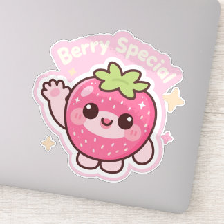 Kawaii-Erdbeer-Aufkleber – Dekor für Laptop Aufkleber