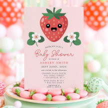 Kawaii Erdbeeren-Baby-Party