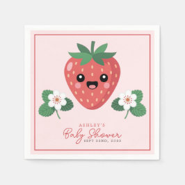Kawaii Erdbeeren-Baby-Party Serviette