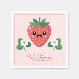 Kawaii Erdbeeren-Baby-Party Serviette