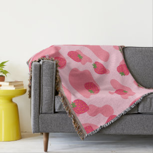 Kawaii Erdbeerkuh Muster Decke