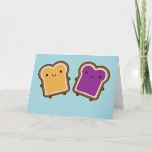 Kawaii Erdnussbutter- und Gelee-Sandwich-Paar Karte