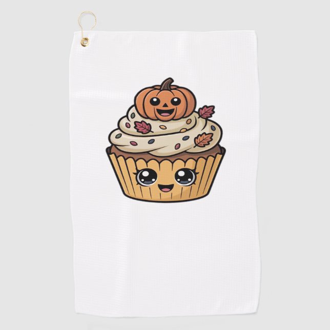 Kawaii Erntedank cupcake Klassischer T - Shirt Golfhandtuch (Vorderseite)