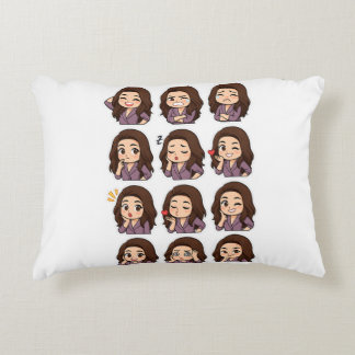 Kawaii Expression Throw Pillow – Boss Babe Vibes Dekokissen