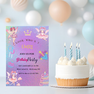 Kawaii Fairy Kids Birthday Einladung