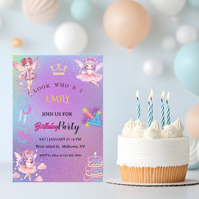 Kawaii Fairy Kids Birthday  Einladung (Von Creator hochgeladen)