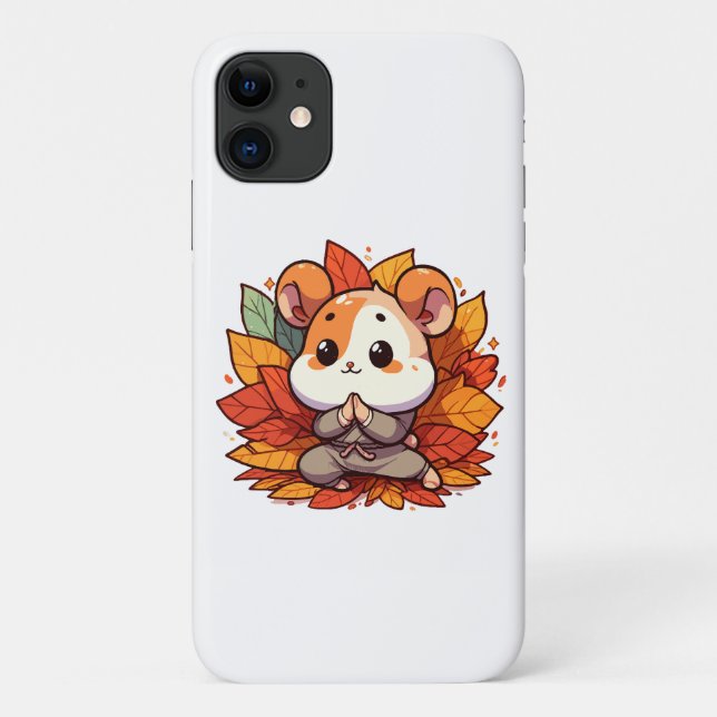 Kawaii Fallhamster Yoga Case-Mate iPhone Hülle (Rückseite)
