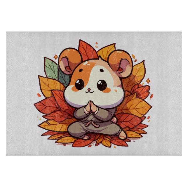 Kawaii Fallhamster Yoga Schneidebrett (Vorderseite)