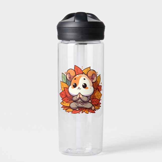 Kawaii Fallhamster Yoga Trinkflasche (Vorderseite)