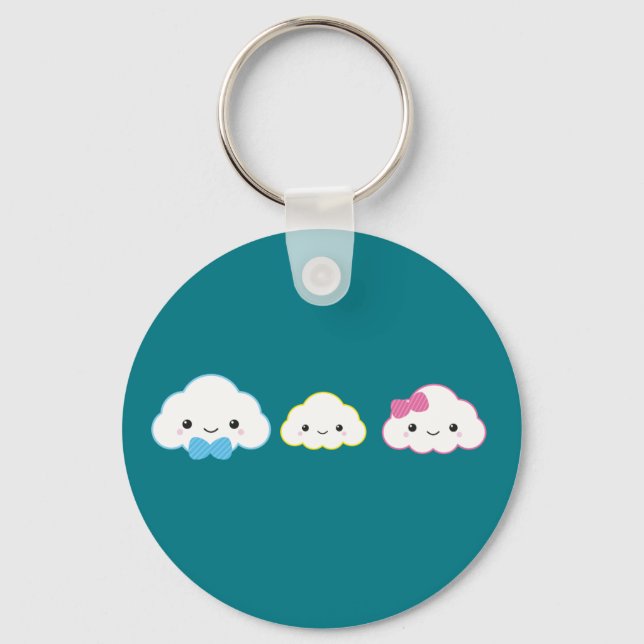 Kawaii Family Cloud Schlüsselanhänger (Vorderseite)