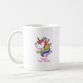 Kawaii Farbenfrohe Regenbogen Einhorn Kaffeetasse