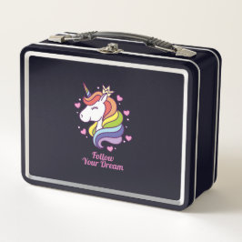 Kawaii Farbenfrohe Regenbogen Einhorn Metall Brotdose