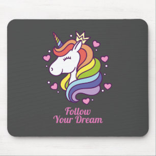 Kawaii Farbenfrohe Regenbogen Einhorn Mousepad