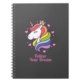 Kawaii Farbenfrohe Regenbogen Einhorn Notizblock