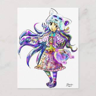 Kawaii Fashion Niedlich Anime Girl - Manga Cool St Postkarte