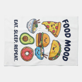 Kawaii Fast Food Mood Patterns Geschirrtuch