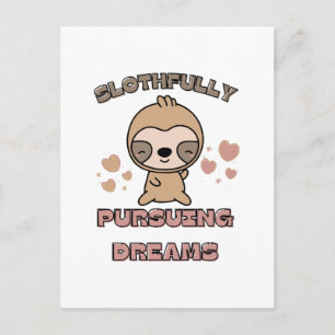 Kawaii Faultier Tier Wortspiel Postkarte