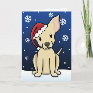 Kawaii Fawn Chihuahua Weihnachtskarte Feiertagskarte