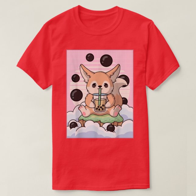 Kawaii Fennec Fox Bubble Boba Milk Tee Japanisch A (Design vorne)