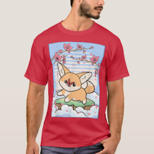Kawaii Fennec Fox Cherry Blossom Japanisch Aesthet T-Shirt