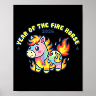 Kawaii-Feuerpferd-Shirt - Jahr des Feuerpferds 2 Poster