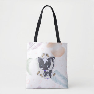 Kawaii Fisch Katze mit Feathers Tote Tag