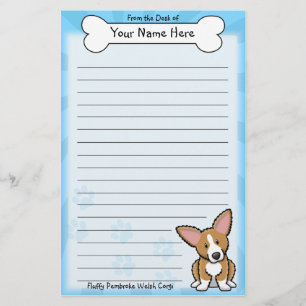 Kawaii flaumiges Pembroke-Walisercorgi-Briefpapier Briefpapier