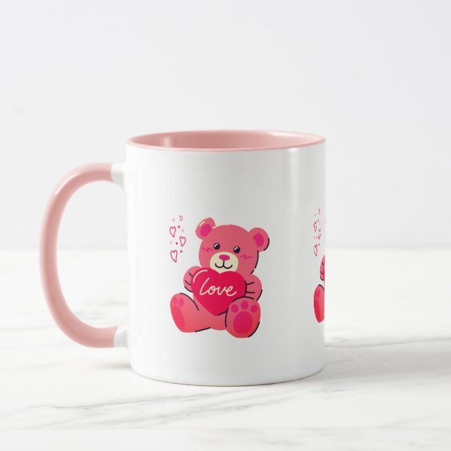 Kawaii Flauschiges Tier Rosa Tasse (Links)