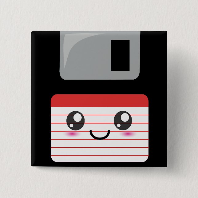 Kawaii Floppy Disk Button (Vorderseite)