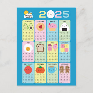 Kawaii Food 2025 Kalender Postkarte