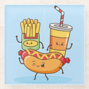 Kawaii Food Glass Untersetzer