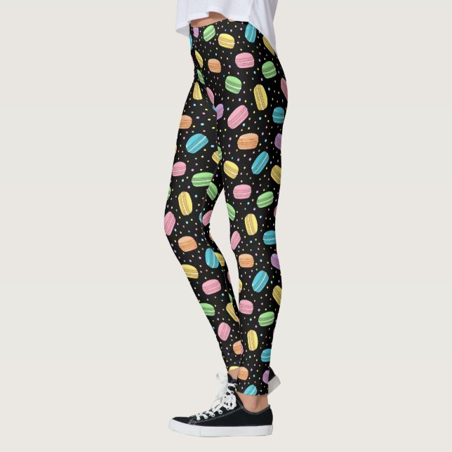 Kawaii Food Pastel French Macarons Pattern Leggings (Links)