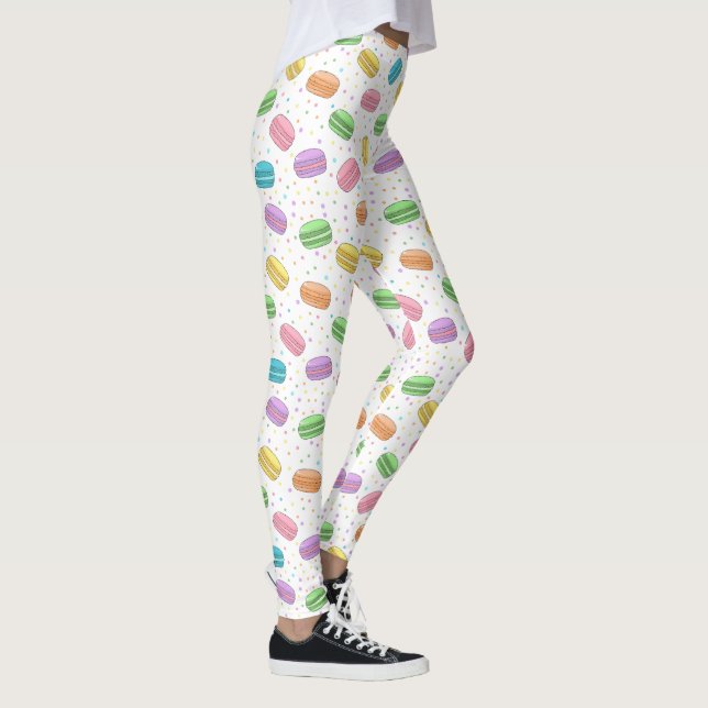 Kawaii Food Pastel French Macarons Patterned Leggings (Rechts)