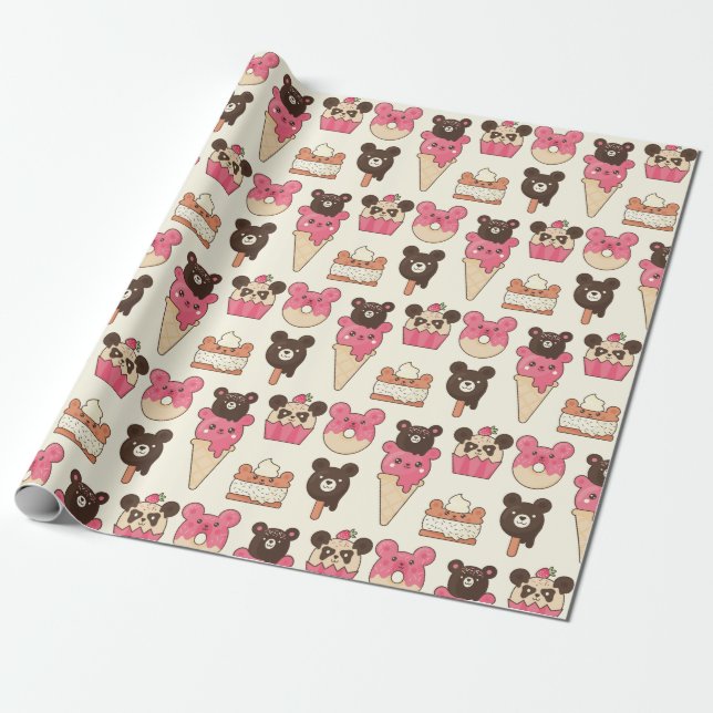 Kawaii Food Wrapping Paper Geschenkpapier (Ungerollt)
