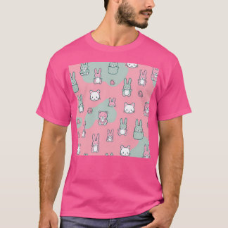 Kawaii Forest Friends Pattern - Niedlicher Bär C T-Shirt