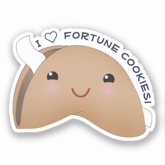 Kawaii Fortune Cookie Aufkleber (Vorderseite)