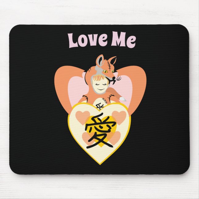 Kawaii Foxy Cosplay Liebe Herz Mousepad (Vorne)