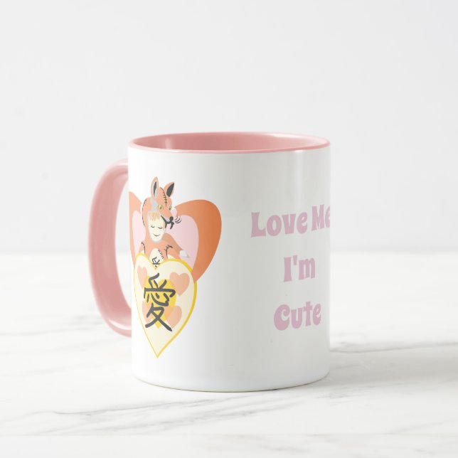 Kawaii Foxy Cosplay Liebe Herz Tasse (Vorderseite Links)