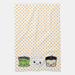 Kawaii-Frankenstein-Mumie-Dracula-Küchenhandtuch Handtuch