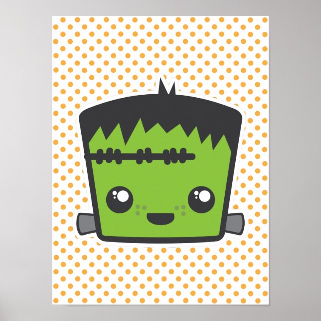 Kawaii Frankenstein Poster Print (Vorne)