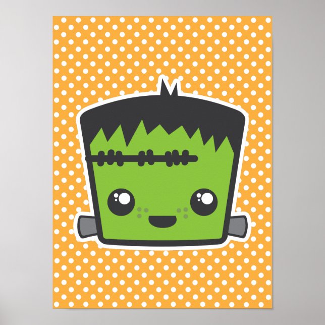 Kawaii Frankenstein Poster Print (Vorne)