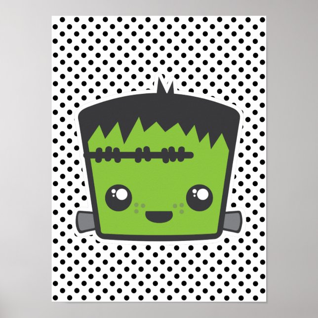 Kawaii Frankenstein Poster Print (Vorne)