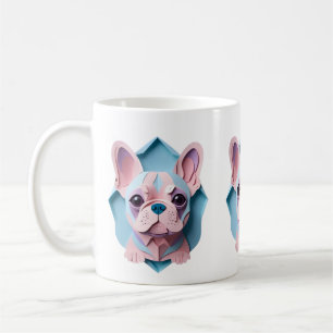 Kawaii French Bulldog Pastell Papier schneiden Kun Kaffeetasse