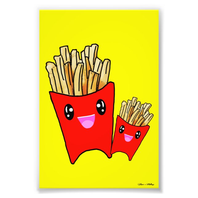 Kawaii French Fries Design Fotodruck (Vorne)