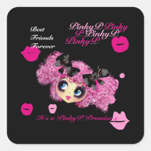 Kawaii Freundinnen , die besten Freunde für immer  Quadratischer Aufkleber