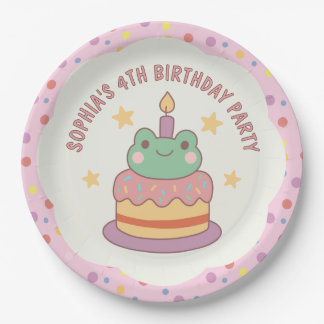 Kawaii Frog Birthday Cake Custom Pappteller