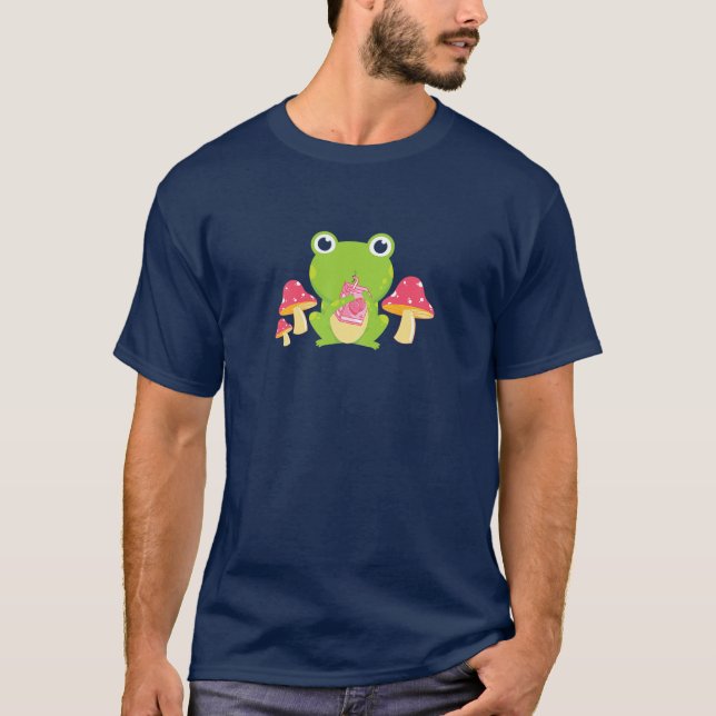Kawaii Frog Drink Erdbeermilch, Cotgesscore T-Shirt (Vorderseite)